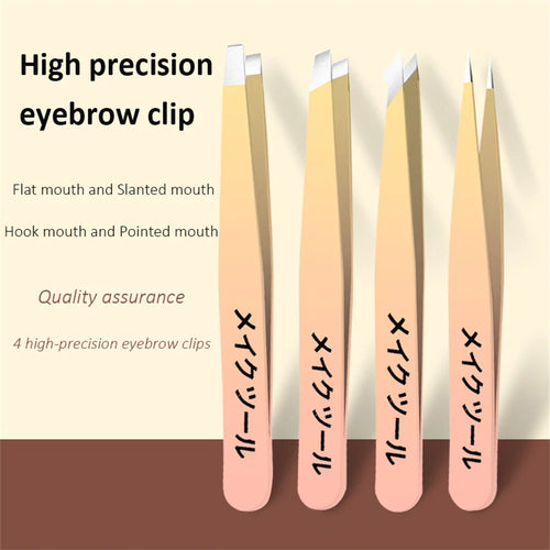 Eyebrow Tweezer Colorful Hair Beauty Fine Hairs Puller Stainless Steel