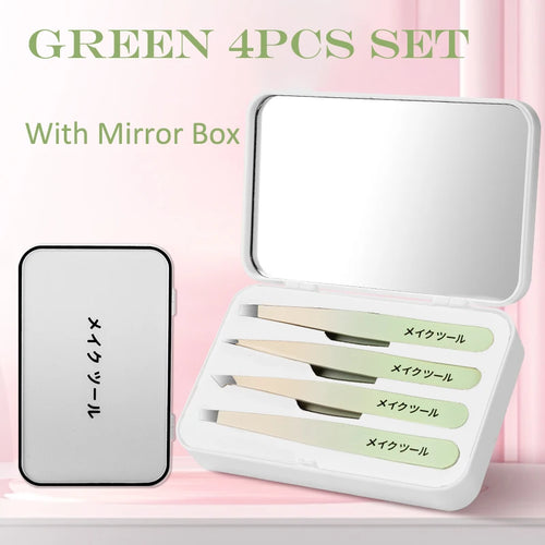 Eyebrow Tweezer Colorful Hair Beauty Fine Hairs Puller Stainless Steel